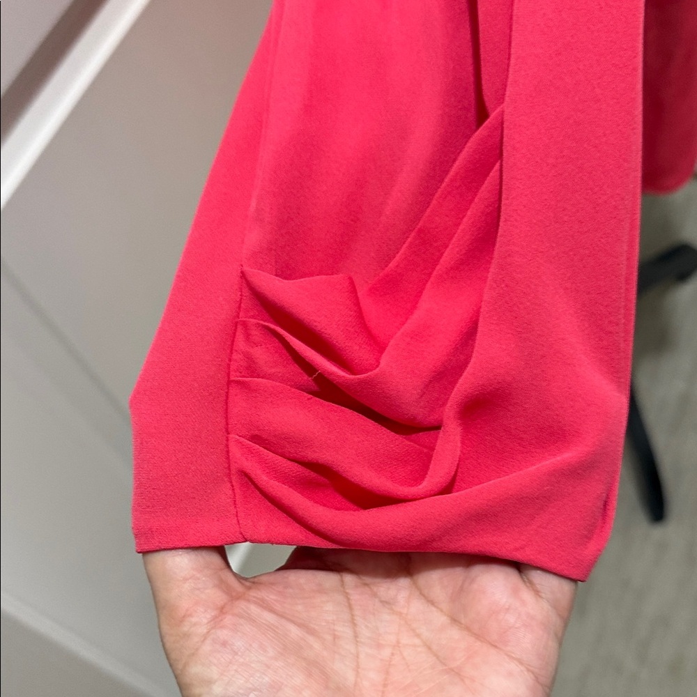 Kobi Halperin V-Neck Long Sleeve Blouse - Hot Pink - Picture 3 of 6
